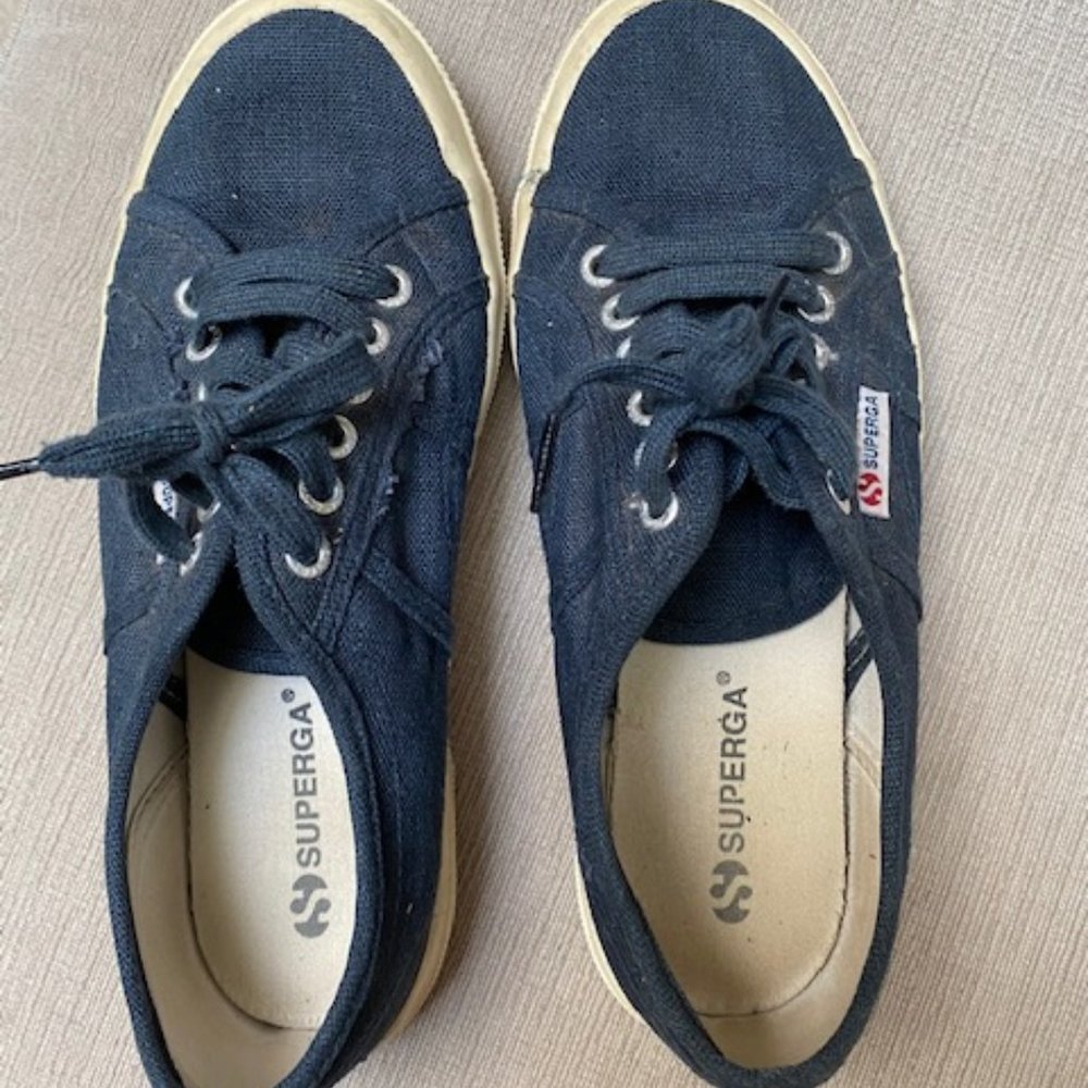 SUPERGA Navy Sneakers Sz 39/8.5
